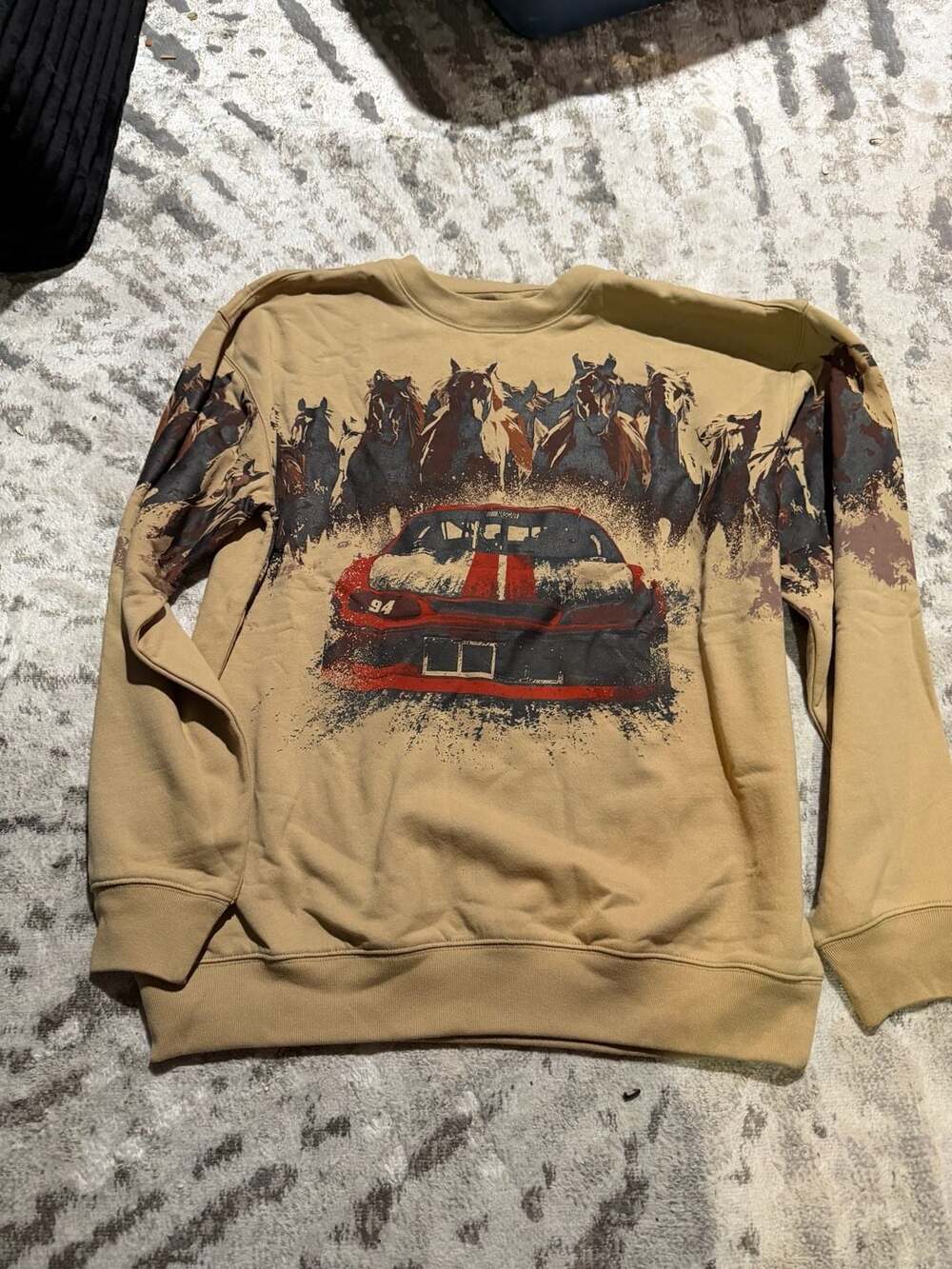 NASCAR Freeze Vintage Style Stampede Horse Car Graphic Crewneck Sweatshirt